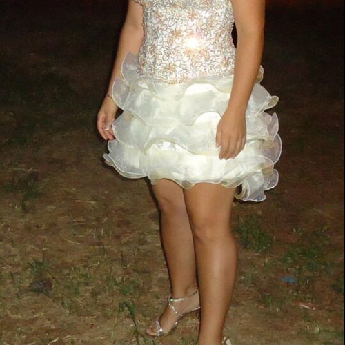 Wedding skirt bustier with flounces like new, size M, gold
