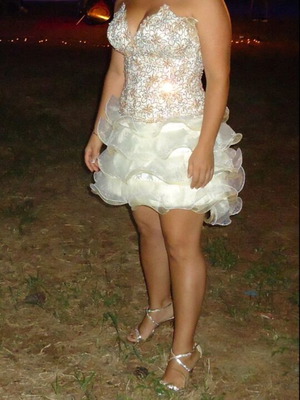 Wedding skirt bustier with flounces like new, size M, gold