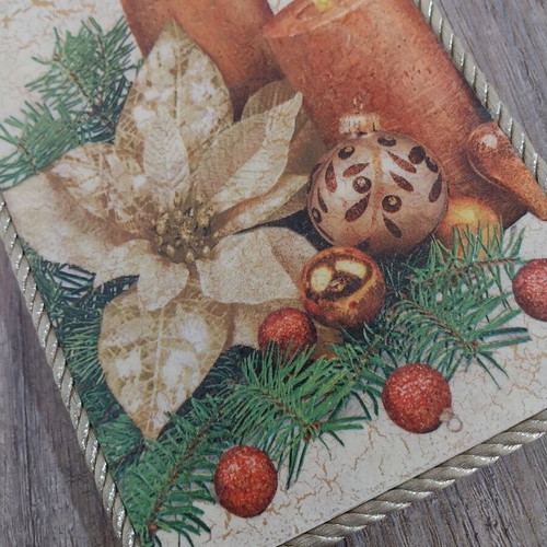 Decorative Wooden Cutting Board Christmas Candles Handmade
