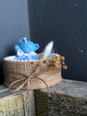 Teddy Bear Bomboniere new, handmade baptism candle
