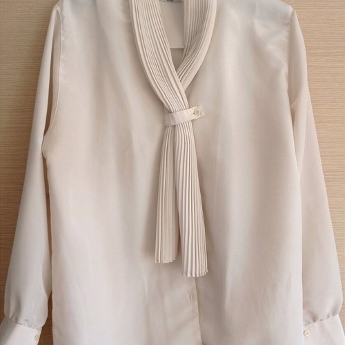 Pierre Balmain white shirt with pleated tie XL-XXL like new