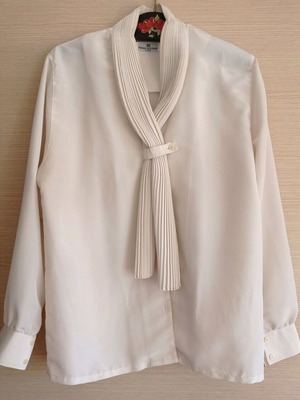 Pierre Balmain white shirt with pleated tie XL-XXL like new