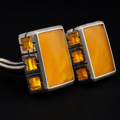 Baltic Amber Handmade 925 Sterling Silver Cufflinks