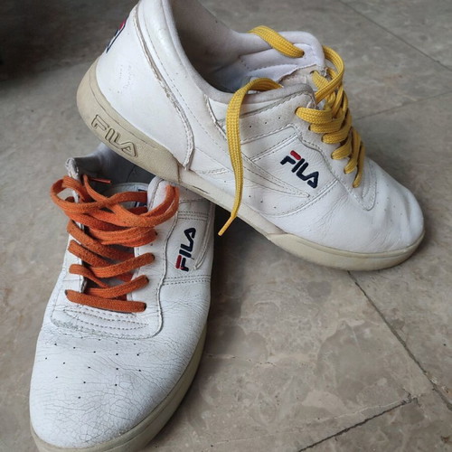 Fila sneakers white used, leather, size 43, vintage look