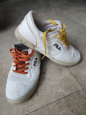 Fila sneakers white used, leather, size 43, vintage look