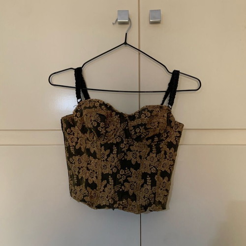 Zara women's corset like new, black and gold