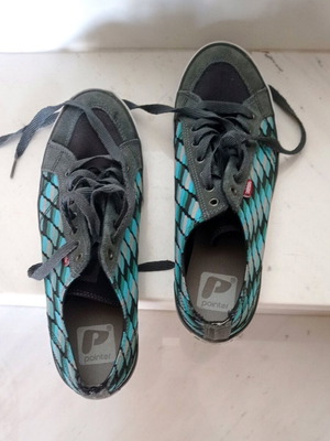 Pointer sneakers size 42 used, black and blue fabric