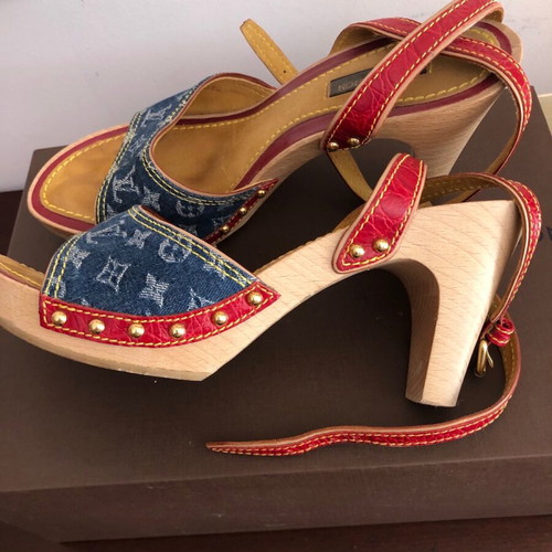 Louis Vuitton women's sandals like new, size 36.5, blue denim