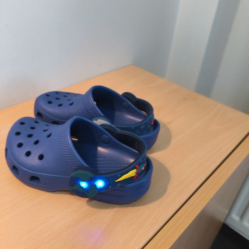 Crocs children's sandals navy blue with rocket design new