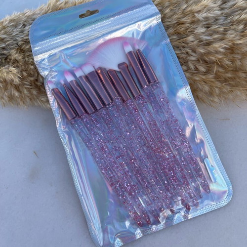Professional makeup brush set 10 pieces new with glitter