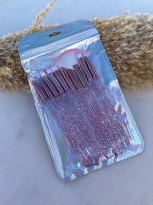 Professional makeup brush set 10 pieces new with glitter