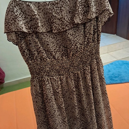 Taily Weijl dress with ruffles long very elegant like new, beige brown