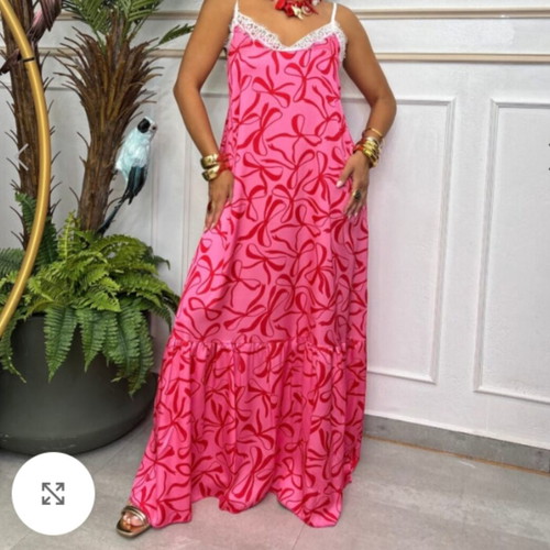 Red and pink dress