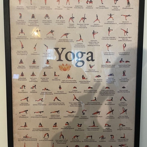 Canvas wall art with yoga theme new, sealed roll without frame