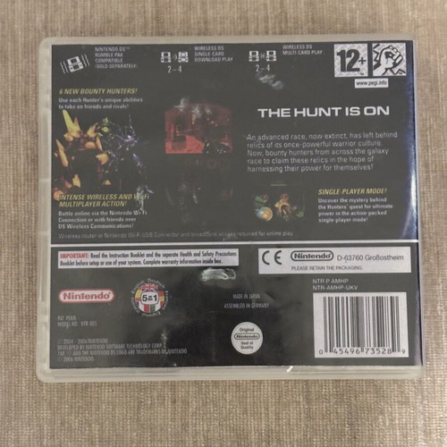 Metroid Prime Hunters First Hunt Demo Nintendo DS used with repro cover