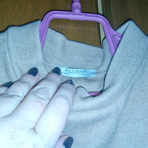 Πλεκτό φόρεμα Zara large μεταχειρισμένο, μπεζ καφέ