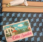 Estée Lauder Mini Backpack new, blue geometric pattern