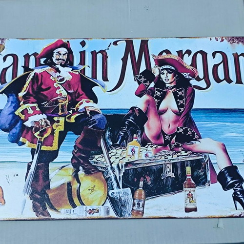 Captain Morgan metal vintage sign for bar and man cave like new