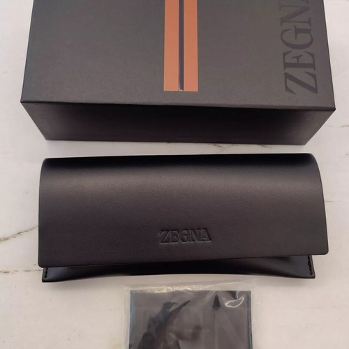 Zegna sunglasses case new black with card, cloth and box
