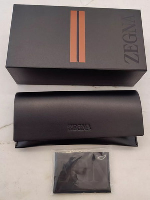 Zegna sunglasses case new black with card, cloth and box