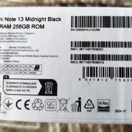 Xiaomi Redmi Note 13 4G Dual SIM 8GB RAM 256GB Midnight Black σαν καινούργιο