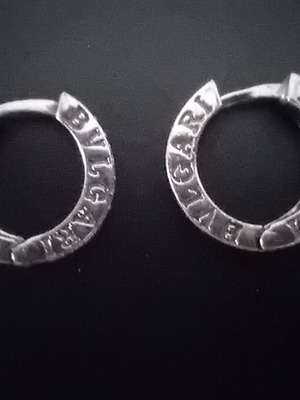 BVLGARI hoop earrings with diamonds, gray