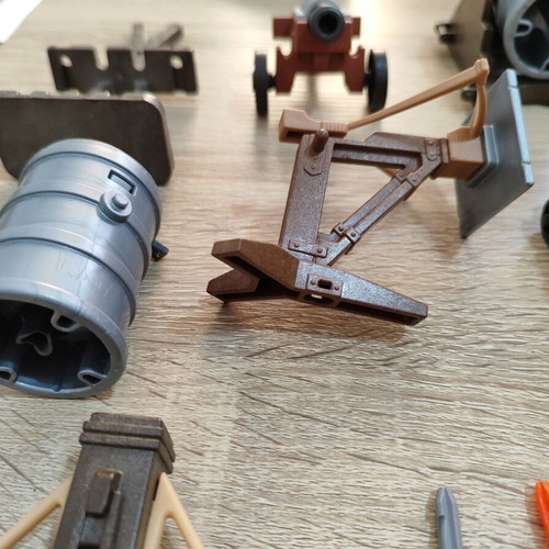 Playmobil cannons, catapults, and bows used set