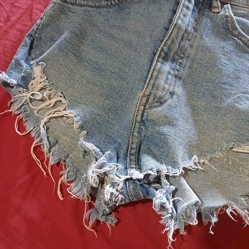 Zara Join Life Distressed Cut-Off Shorts Size 32 Used, Blue