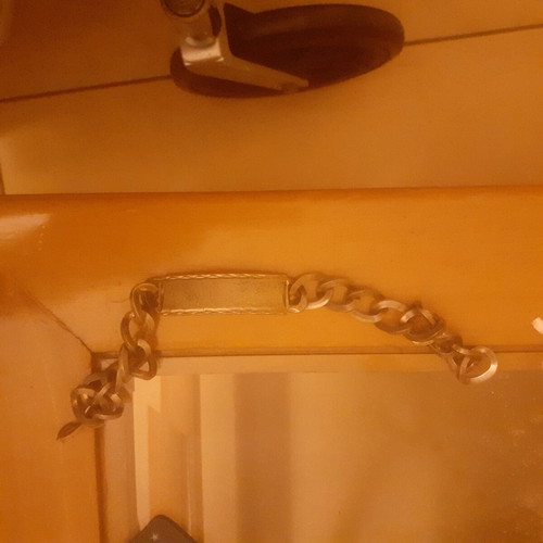 Silver dog tags and keychain used, 925-950 grade