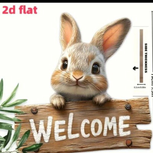 Welcome Rabbit Wooden Sign new, spring decoration