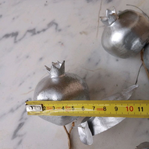Christmas pomegranates new, pack of 4, silver color