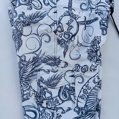 Fox Racing x Hot Chilli Latinese Vintage Men's Boardshorts L used, black and white