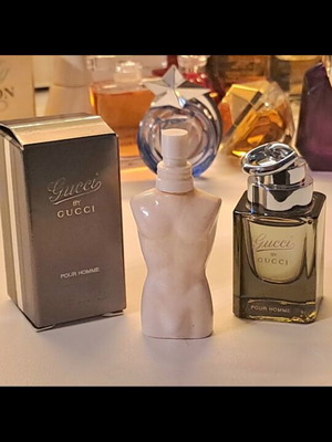 Gucci by Gucci Pour Homme and Jean Paul Gaultier Fleur du Male vintage miniatures new