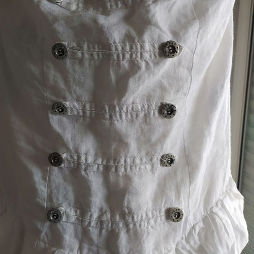 Miss Envy Linen Strapless Blouse new, size Small, white