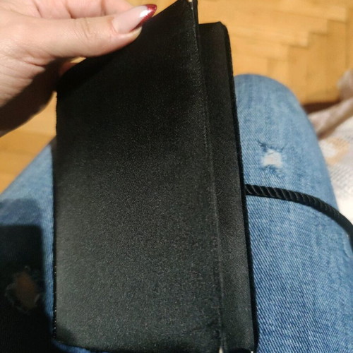 Velvet evening bag used, black crossbody