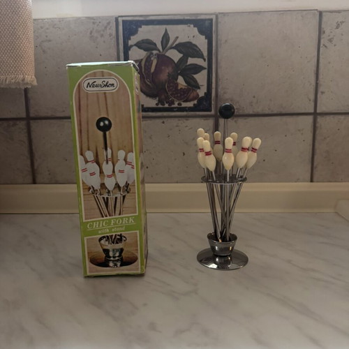 Vintage Bowling Cocktail Pick Set new