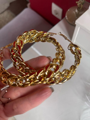 Braided gold hoop earrings new