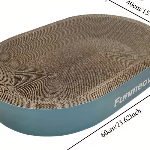 Cat Scratching Bed Funmeowpet Large Blue Paper 60x40x9cm New