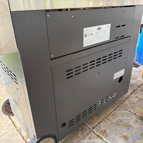 Napoleon Prestige Pro 665 gas grill used with hood and rotisserie
