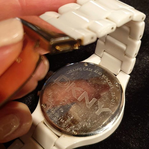 DKNY ceramic wristwatch used, women's