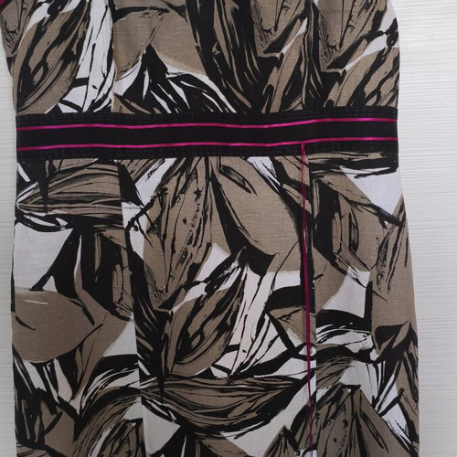 Raxevsky summer dress XL with floral tropical print and fuchsia details like new