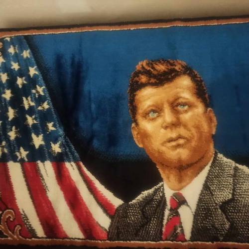 Vintage John Kennedy 1960 decorative textile rug new