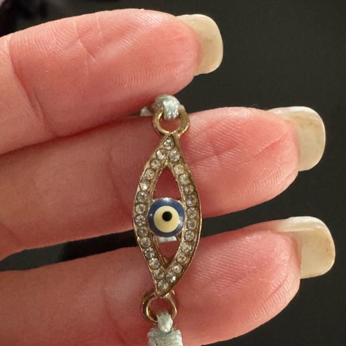 Adjustable bracelet with eye and strass new