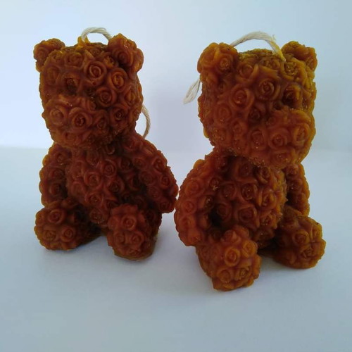 Bear candle made to order from pure beeswax