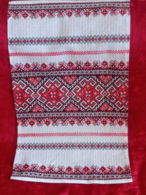 Towel with folk motifs new, size 600x400 mm