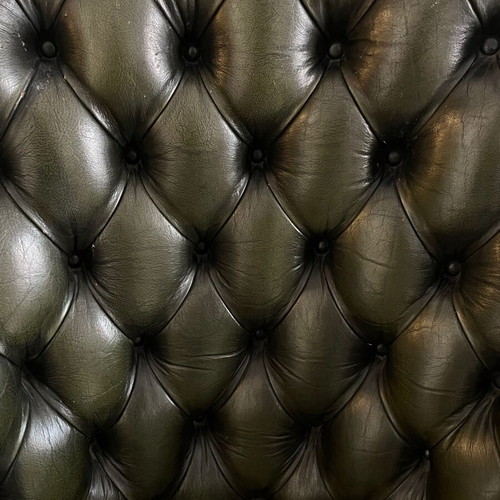 Vintage Chesterfield πολυθρόνα μεταχειρισμένη σκούρο πράσινο