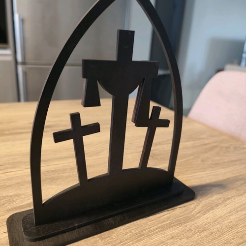 Handmade wooden Easter decoration "Christos Anesti" new