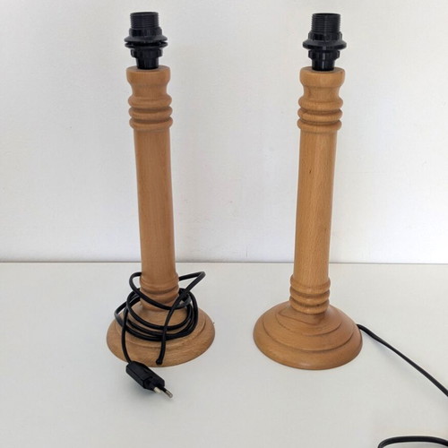 Set of 2 wooden table lamps new
