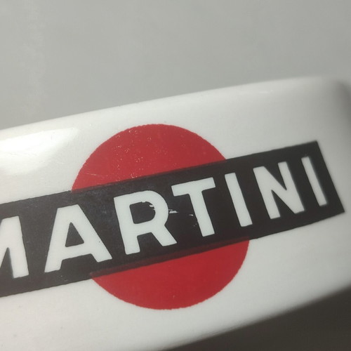 Martini vintage porcelain ashtray used with 2 cracks