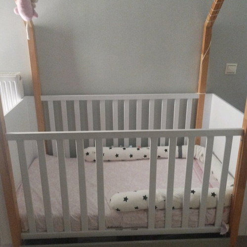 Bellamy Pinette Baby Cot 70x140 like new with Greco Strom Erato mattress